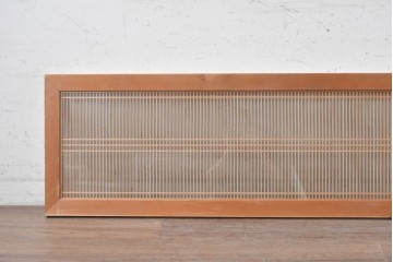 ヴィンテージ建具　昭和後期　端正な佇まいの両面ガラス入り筬欄間2枚セット　(R-091469)