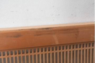 ヴィンテージ建具　昭和後期　端正な佇まいの両面ガラス入り筬欄間2枚セット　(R-091469)