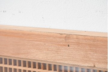 ヴィンテージ建具　昭和後期　端正な佇まいの両面ガラス入り筬欄間2枚セット　(R-091469)