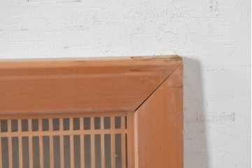 ヴィンテージ建具　昭和後期　端正な佇まいの両面ガラス入り筬欄間2枚セット　(R-091469)