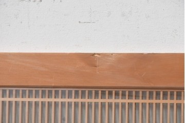 ヴィンテージ建具　昭和後期　端正な佇まいの両面ガラス入り筬欄間2枚セット　(R-091469)