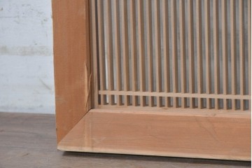 ヴィンテージ建具　昭和後期　端正な佇まいの両面ガラス入り筬欄間2枚セット　(R-091469)