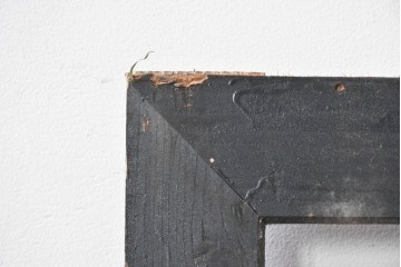 アンティーク建具　昭和初期から昭和中期　黒い外枠がレトロな筬欄間2枚セット　(R-091471)