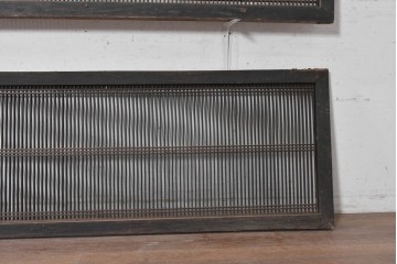 アンティーク建具　明治から大正期　深い色合いが和の趣を添える筬欄間2枚セット　(R-091472)
