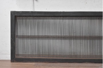 アンティーク建具　明治から大正期　深い色合いが和の趣を添える筬欄間2枚セット　(R-091472)