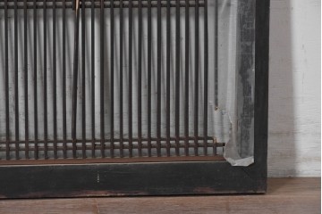 アンティーク建具　明治から大正期　深い色合いが和の趣を添える筬欄間2枚セット　(R-091472)