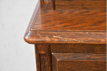 中古　美品　三越家具 COUNTRY HOUSE(カントリーハウス)　Brugge(ブルージュ)　バラをあしらったステンドグラスが上品な食器棚　(R-091478)