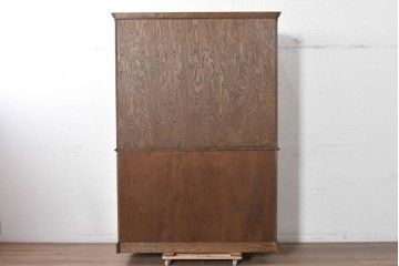 中古　美品　三越家具 COUNTRY HOUSE(カントリーハウス)　Brugge(ブルージュ)　バラをあしらったステンドグラスが上品な食器棚　(R-091478)