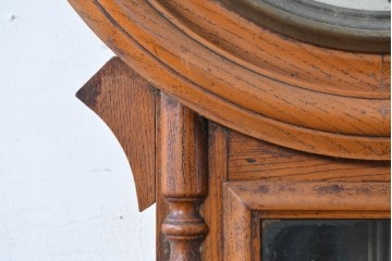 和製アンティーク　明治から大正期　精工舎(SEIKOSHA、セイコー)　REGULATOR　丸い時計枠と挽物装飾がレトロな壁掛け時計　(R-091479)