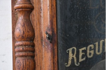 和製アンティーク　明治から大正期　精工舎(SEIKOSHA、セイコー)　REGULATOR　丸い時計枠と挽物装飾がレトロな壁掛け時計　(R-091479)