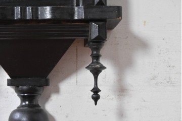 和製アンティーク　昭和初期　S.MIZU　重厚な黒塗りに繊細な挽物飾りが映える振り子時計 　(R-091481)