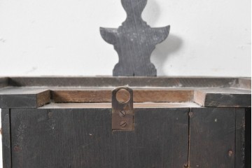 和製アンティーク　昭和初期　S.MIZU　重厚な黒塗りに繊細な挽物飾りが映える振り子時計 　(R-091481)