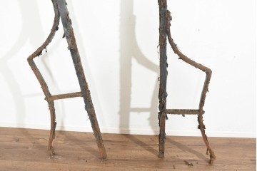 イギリスアンティーク　1820年から1840年頃　ガーデンアイテムにおすすめ!　古びたアイアンの質感が味わい深い支柱2本セット　(R-091489)