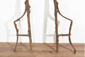 イギリスアンティーク　1820年から1840年頃　ガーデンアイテムにおすすめ!　古びたアイアンの質感が味わい深い支柱2本セット　(R-091490)