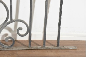 ヨーロッパヴィンテージ建具　アイアン　大きく広がるスクロールとアカンサスリーフがクラシカルなフェンス1枚　(R-091532)