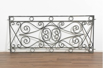 ヨーロッパヴィンテージ建具　アイアン　アールデコ調の渦巻き装飾が印象的なフェンス1枚　(R-091535)