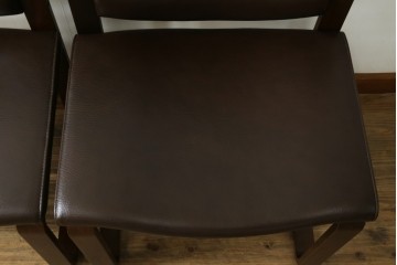 中古　美品　CONDE HOUSE(カンディハウス)　BOLS(ボルス)　本革シートのダイニングチェア2脚セット　現行定価(2脚合計)約32万円　(R-091560)