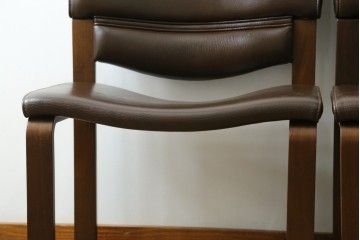 中古　美品　CONDE HOUSE(カンディハウス)　BOLS(ボルス)　本革シートのダイニングチェア2脚セット　現行定価(2脚合計)約32万円　(R-091560)