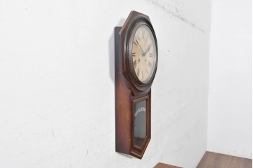 和製アンティーク　大正から昭和初期　REGULATOR　八角形のケースとローマ数字がレトロな壁掛け時計　(R-091568)