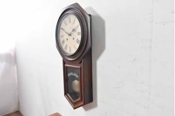 和製アンティーク　大正から昭和初期　REGULATOR　八角形のケースとローマ数字がレトロな壁掛け時計　(R-091568)