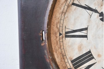アメリカアンティーク　1900年頃　New Haven Clock Co.(ニューヘブン社)　青と金色の装飾が目を引くクラシカルな壁掛け時計　(R-091569)
