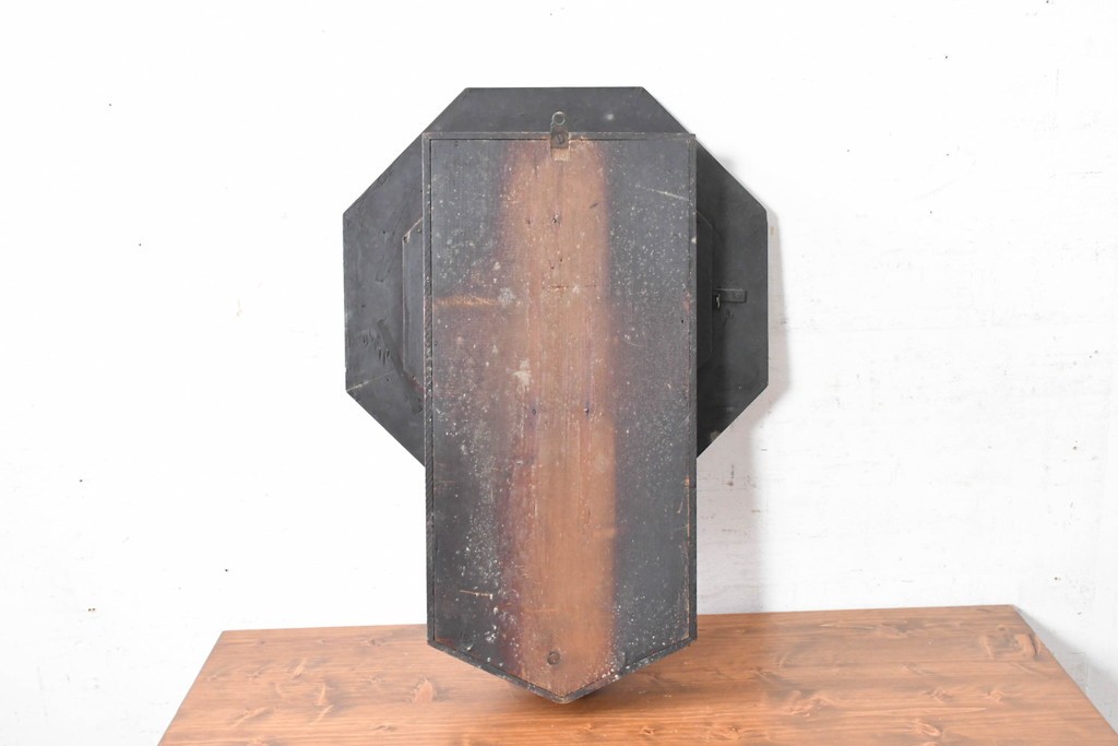 アメリカアンティーク　1900年頃　New Haven Clock Co.(ニューヘブン社)　青と金色の装飾が目を引くクラシカルな壁掛け時計　(R-091569)