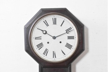 アメリカアンティーク　1880年から1890年頃　ローマ数字の文字盤が目を引く八角振り子時計　(R-091570)