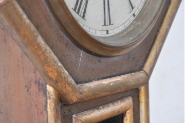 アメリカアンティーク　1900年頃　WATERBURY CLOCK CO.(ウォーターベリー)　八角形のケースとゴールドの縁取りがクラシカルな掛け時計　(R-091575)