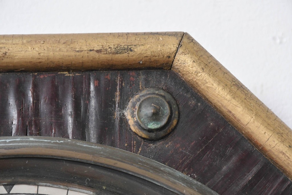 アメリカアンティーク　1900年頃　New Haven Clock Co.(ニューヘブン社)　八角形のケースが印象的な掛け時計　(R-091577)