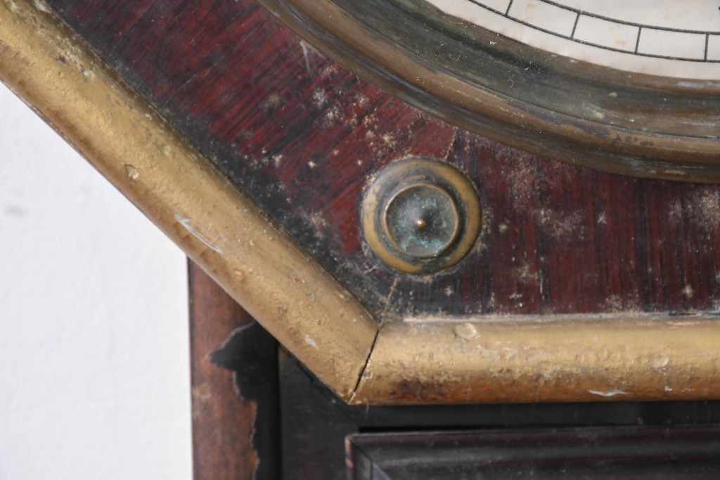 アメリカアンティーク　1900年頃　New Haven Clock Co.(ニューヘブン社)　八角形のケースが印象的な掛け時計　(R-091577)