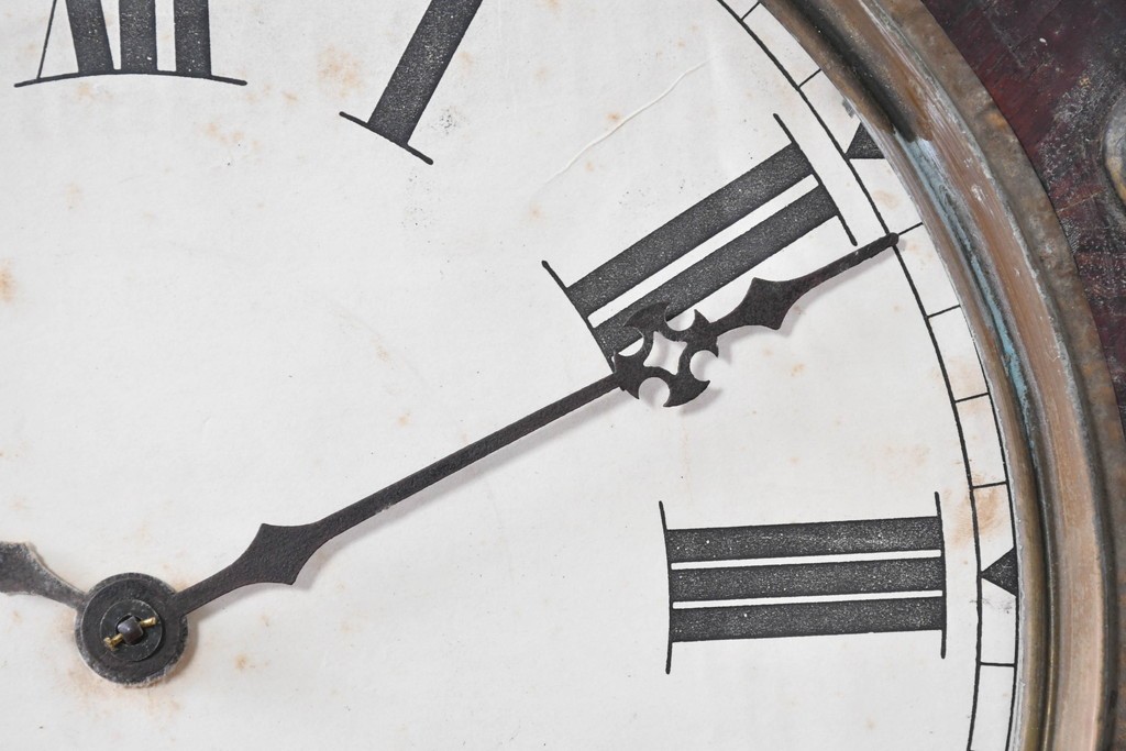 アメリカアンティーク　1900年頃　New Haven Clock Co.(ニューヘブン社)　八角形のケースが印象的な掛け時計　(R-091577)