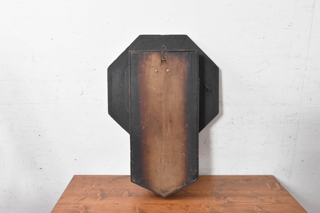 アメリカアンティーク　1900年頃　New Haven Clock Co.(ニューヘブン社)　八角形のケースが印象的な掛け時計　(R-091577)