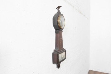 アメリカアンティーク　1920年から1930年頃　The Sessions Clock Company(セッションズクロックカンパニー)　Cape Cod　帆船を描いたパネルが目を引くバンジョー壁掛け時計　(R-091578)