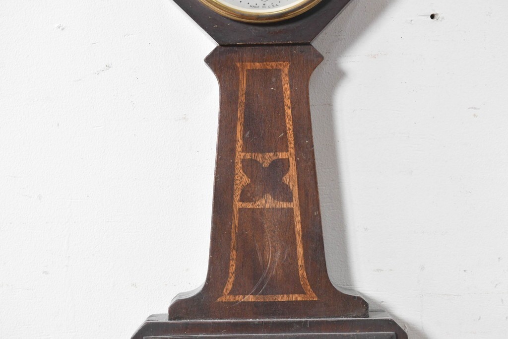アメリカアンティーク　1920年から1930年頃　The Sessions Clock Company(セッションズクロックカンパニー)　Cape Cod　帆船を描いたパネルが目を引くバンジョー壁掛け時計　(R-091578)