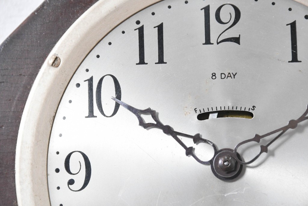 アメリカアンティーク　1920年から1930年頃　The Sessions Clock Company(セッションズクロックカンパニー)　Cape Cod　帆船を描いたパネルが目を引くバンジョー壁掛け時計　(R-091578)