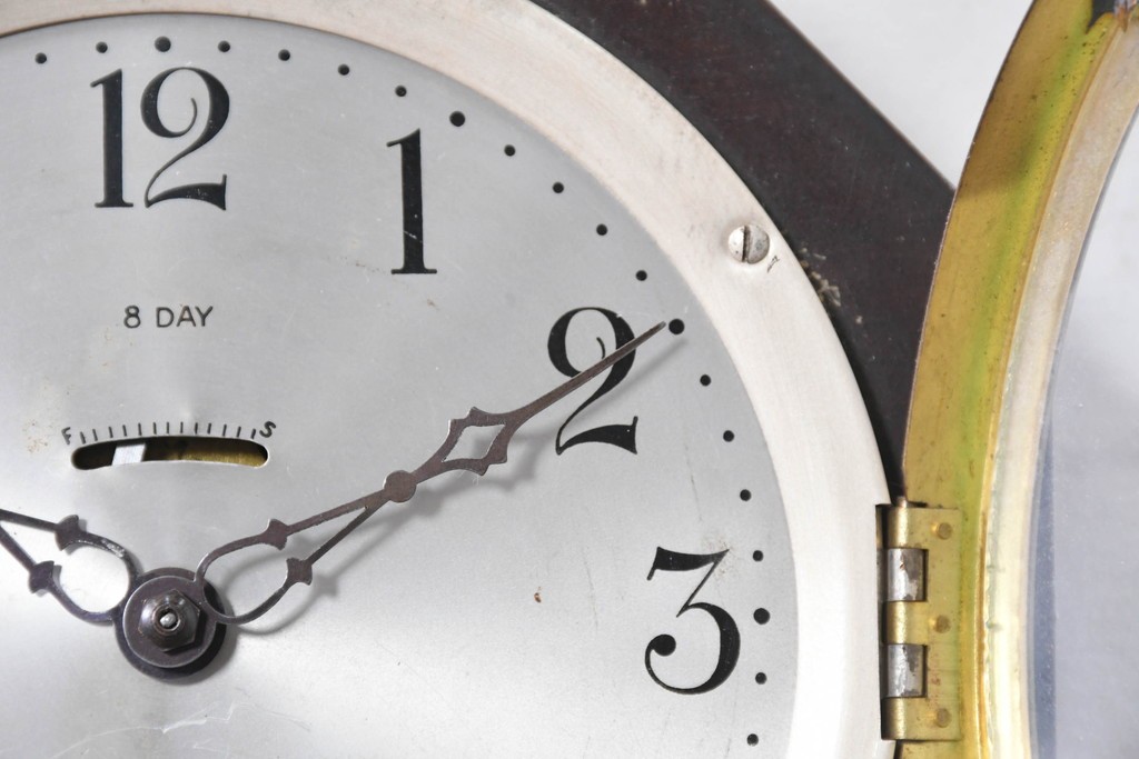 アメリカアンティーク　1920年から1930年頃　The Sessions Clock Company(セッションズクロックカンパニー)　Cape Cod　帆船を描いたパネルが目を引くバンジョー壁掛け時計　(R-091578)