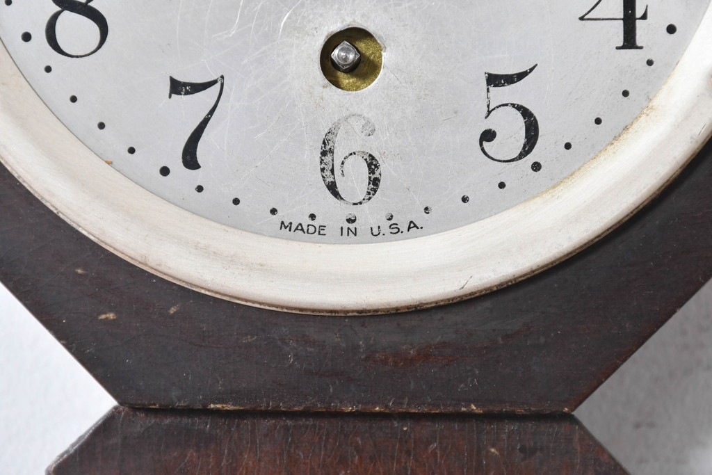 アメリカアンティーク　1920年から1930年頃　The Sessions Clock Company(セッションズクロックカンパニー)　Cape Cod　帆船を描いたパネルが目を引くバンジョー壁掛け時計　(R-091578)