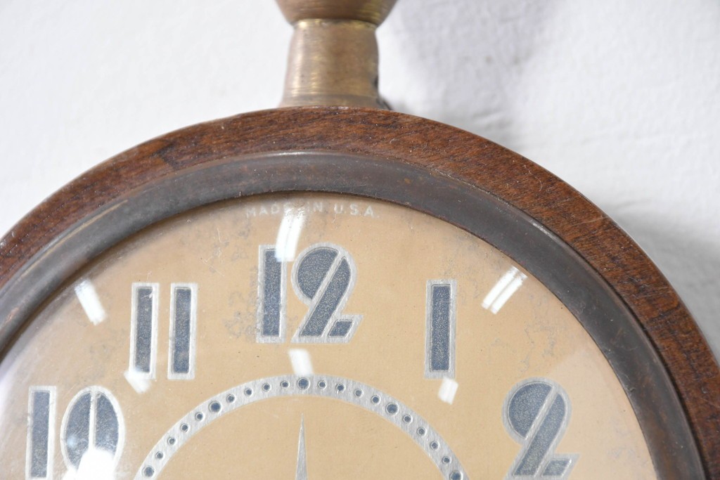 アメリカヴィンテージ　William L. Gilbert Clock Company(ウィリアム・L・ギルバート・クロック・カンパニー)　バンジョークロック　鷲飾りが印象的な掛け時計　(R-091579) 　