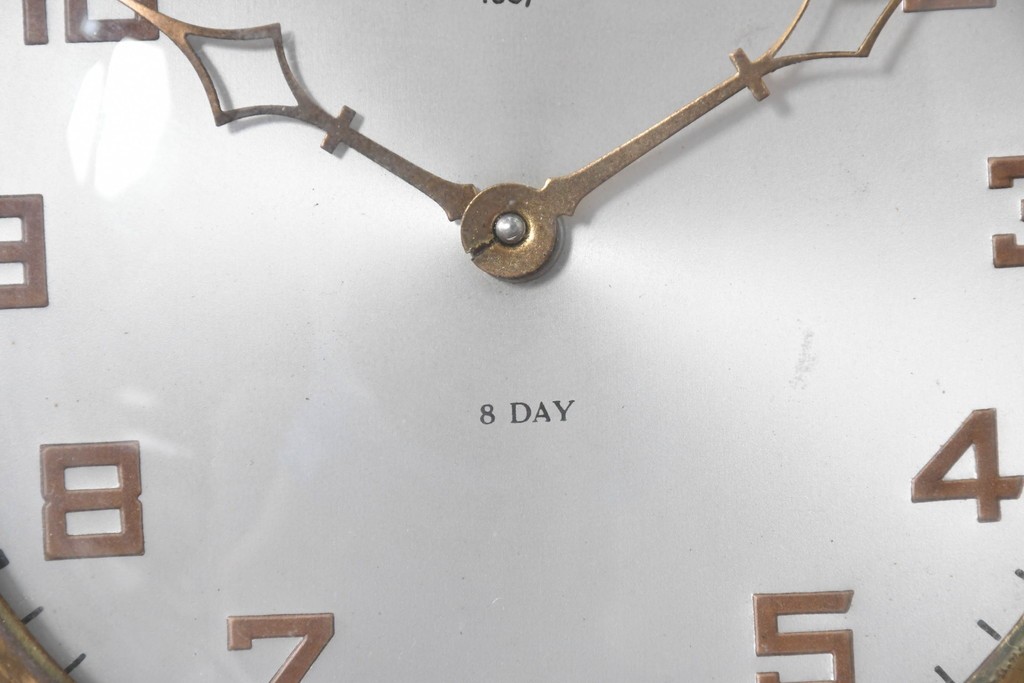 アメリカヴィンテージ　William L. Gilbert Clock Company(ウィリアム・L・ギルバート・クロック・カンパニー)　バンジョークロック　イーグル装飾と風景画をあしらった掛け時計　(R-091580)