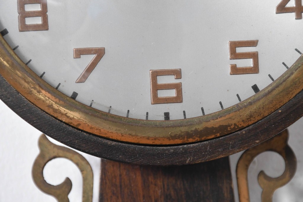 アメリカヴィンテージ　William L. Gilbert Clock Company(ウィリアム・L・ギルバート・クロック・カンパニー)　バンジョークロック　イーグル装飾と風景画をあしらった掛け時計　(R-091580)