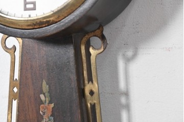 アメリカヴィンテージ　William L. Gilbert Clock Company(ウィリアム・L・ギルバート・クロック・カンパニー)　バンジョークロック　イーグル装飾と風景画をあしらった掛け時計　(R-091580)