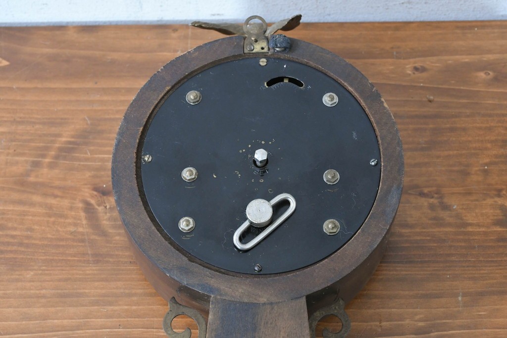 アメリカヴィンテージ　William L. Gilbert Clock Company(ウィリアム・L・ギルバート・クロック・カンパニー)　バンジョークロック　イーグル装飾と風景画をあしらった掛け時計　(R-091580)