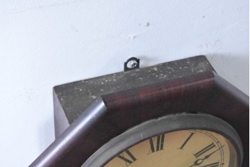 アメリカアンティーク　1880年から1900年頃　New Haven Clock Co.(ニューヘブン社)　八角形のケースがレトロな掛け時計　(R-091581)