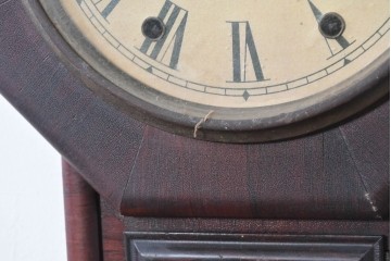 アメリカアンティーク　1880年から1900年頃　New Haven Clock Co.(ニューヘブン社)　八角形のケースがレトロな掛け時計　(R-091581)