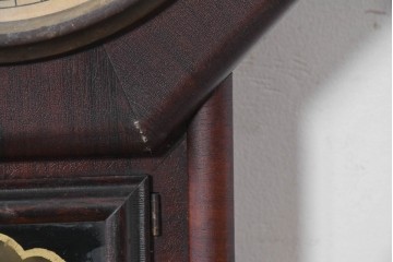 アメリカアンティーク　1880年から1900年頃　New Haven Clock Co.(ニューヘブン社)　八角形のケースがレトロな掛け時計　(R-091581)