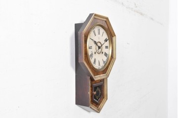 アメリカアンティーク　Ansonia Clock Company(アンソニア)　八角形のケースが印象的な振り子時計(R-091583)