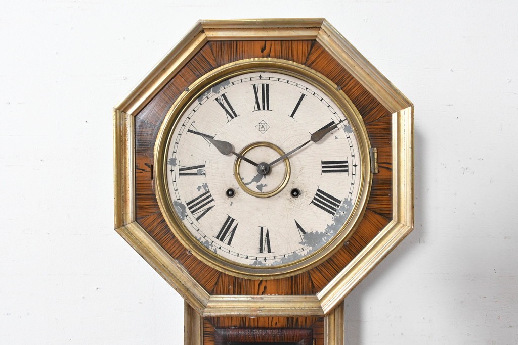 アメリカアンティーク　Ansonia Clock Company(アンソニア)　八角形のケースが印象的な振り子時計(R-091583)