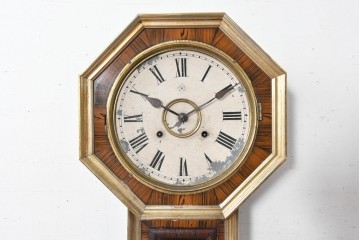 アメリカアンティーク　Ansonia Clock Company(アンソニア)　八角形のケースが印象的な振り子時計(R-091583)