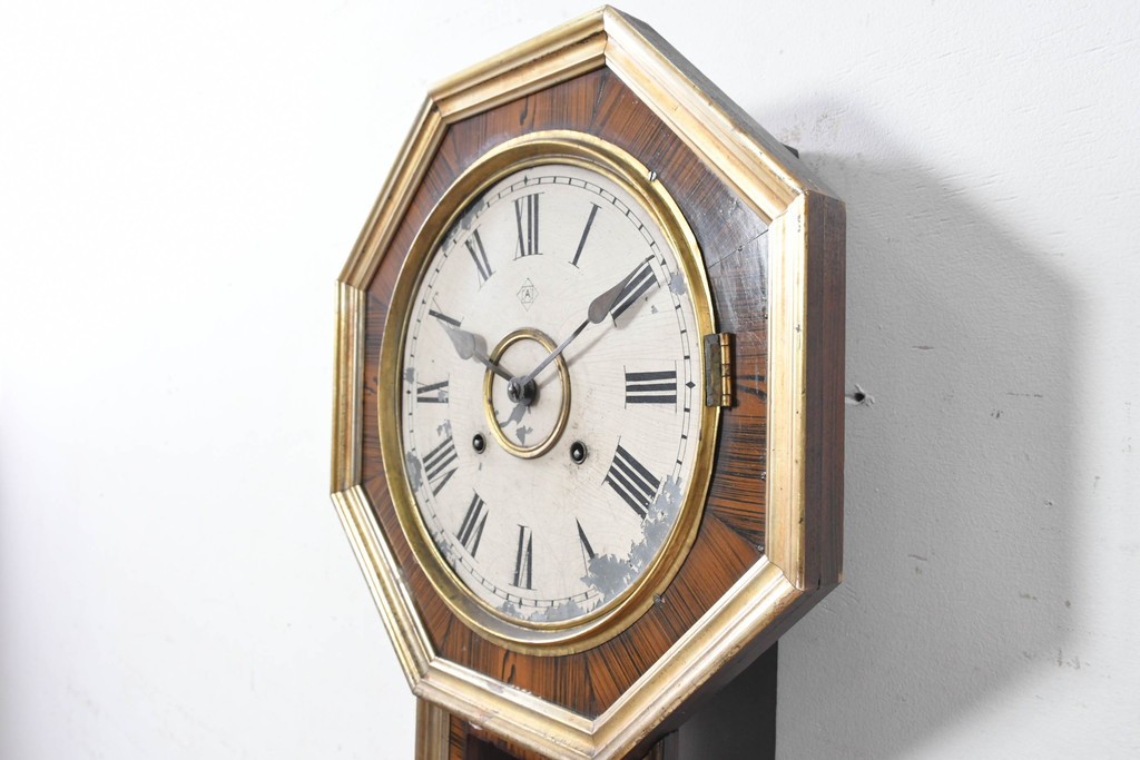 アメリカアンティーク　Ansonia Clock Company(アンソニア)　八角形のケースが印象的な振り子時計(R-091583)