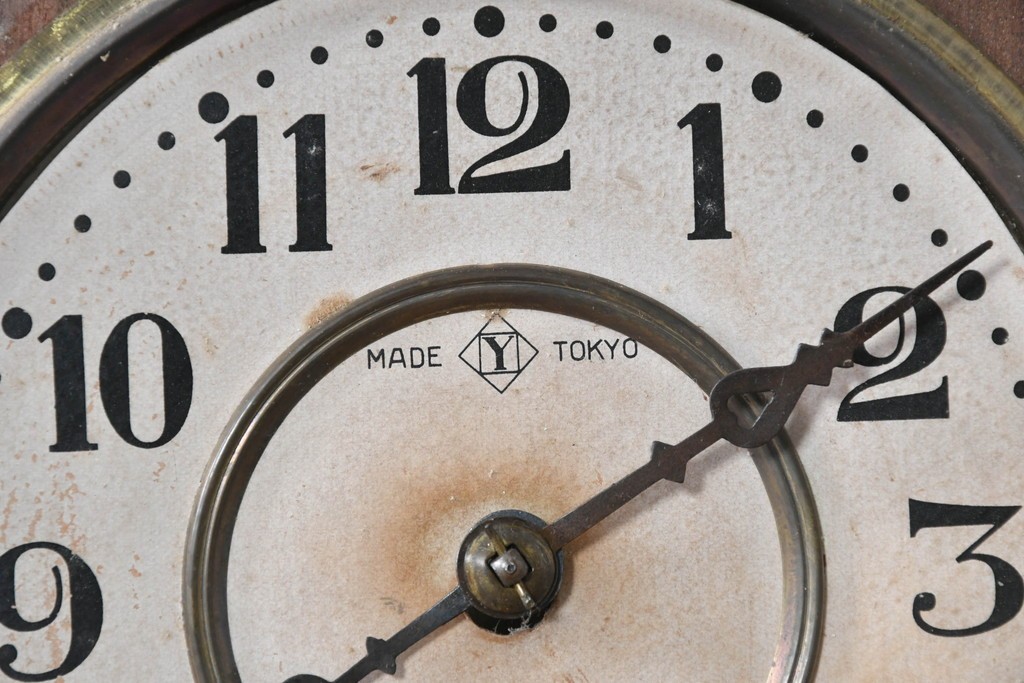 和製アンティーク　大正期から昭和初期　MADE(Y)TOKYO　クラシカルな佇まいが魅力の掛け時計　(R-091584)　